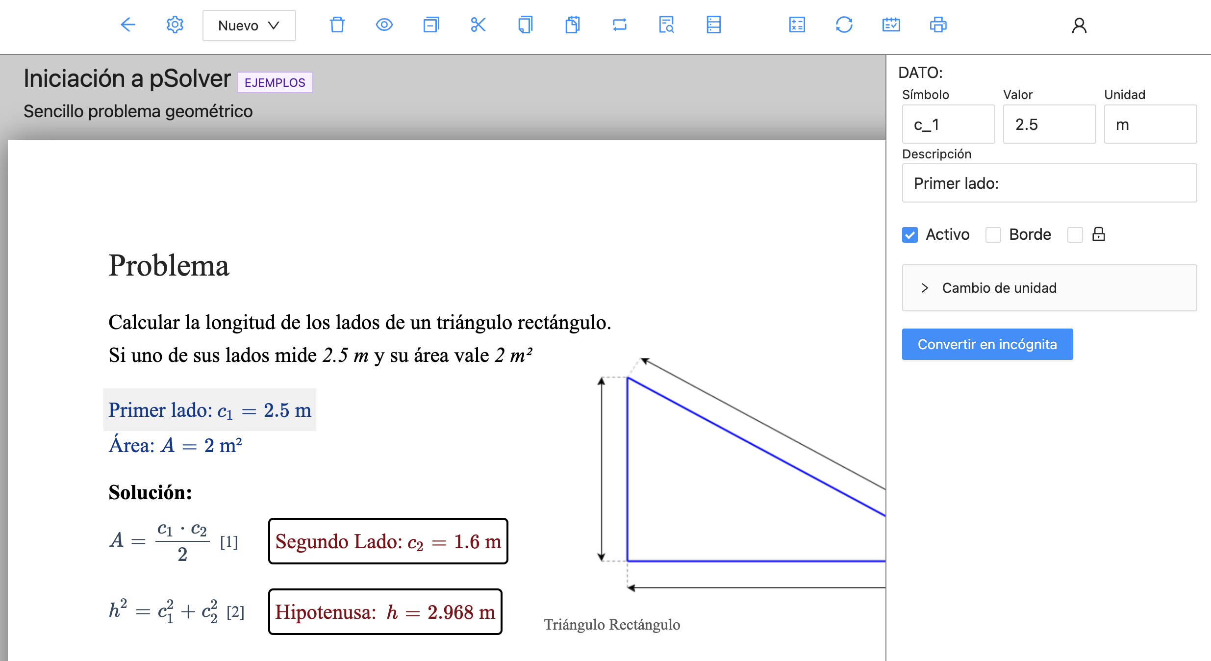 Pantalla de Problema